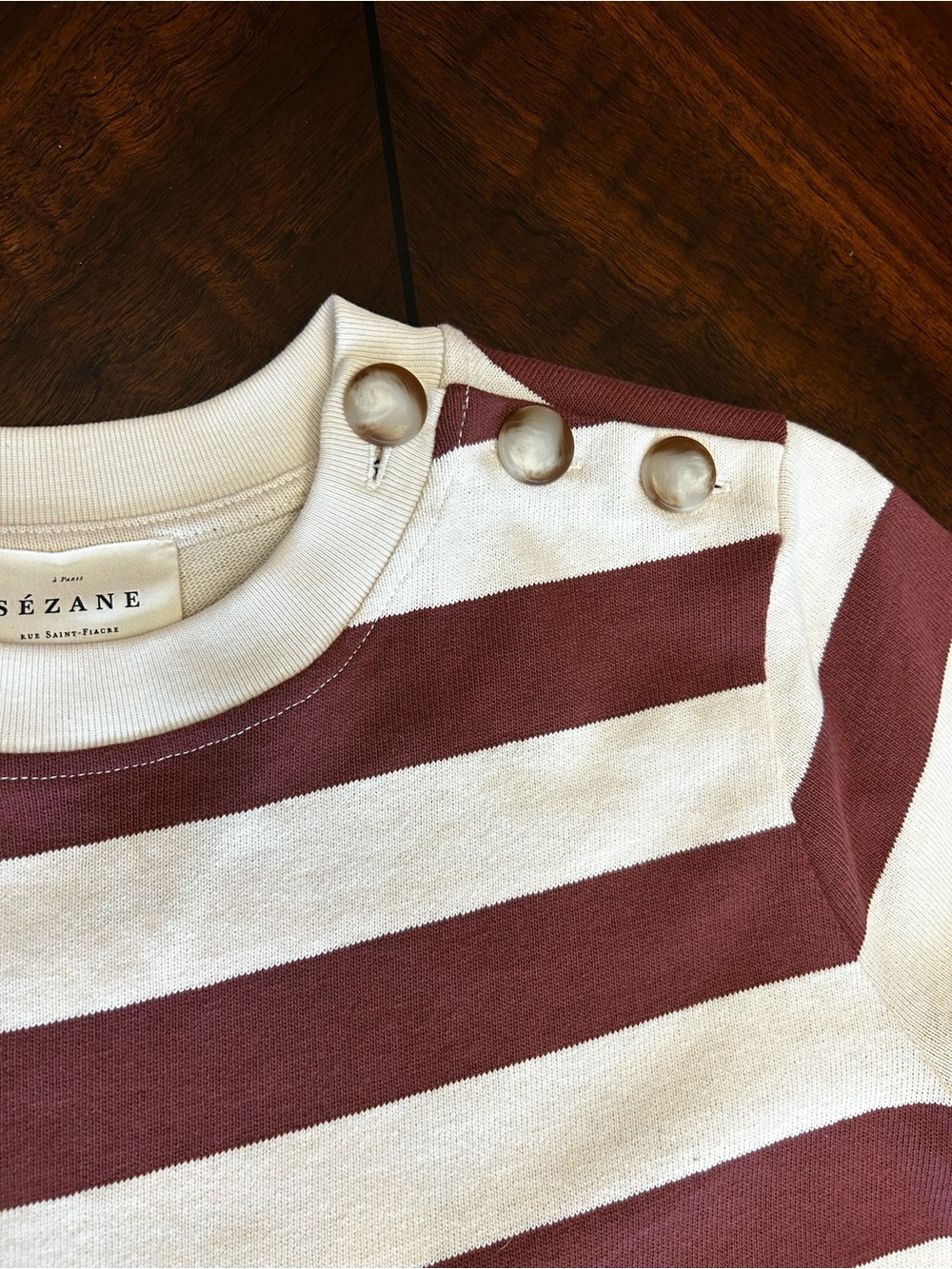Sezane Emy Striped String and Earth Parasol Stripes Tee Midi Dress - Picture 2 of 4